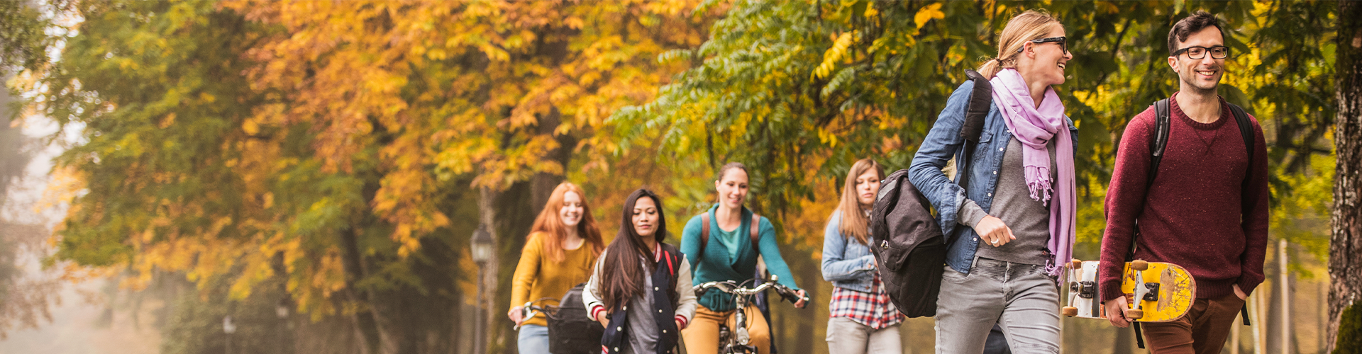 Students walking