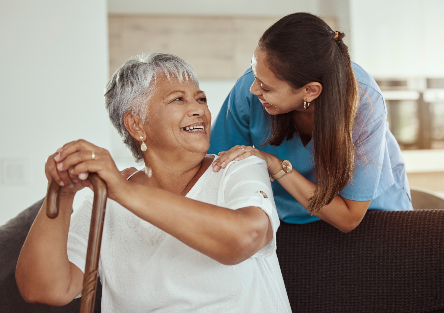 Senior woman and nurse