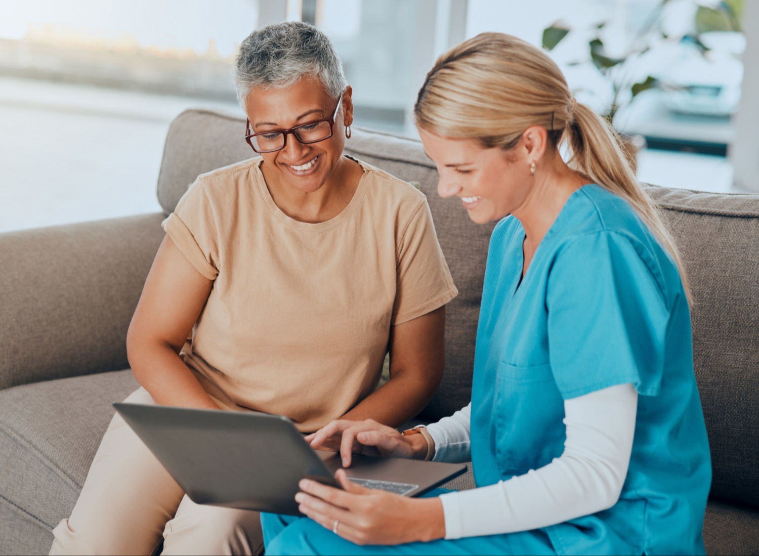 Senior woman and nurse